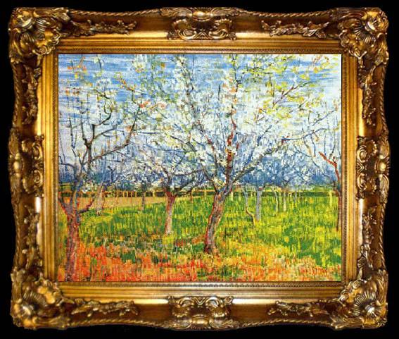 framed  Vincent Van Gogh Orchard in Blossom, ta009-2